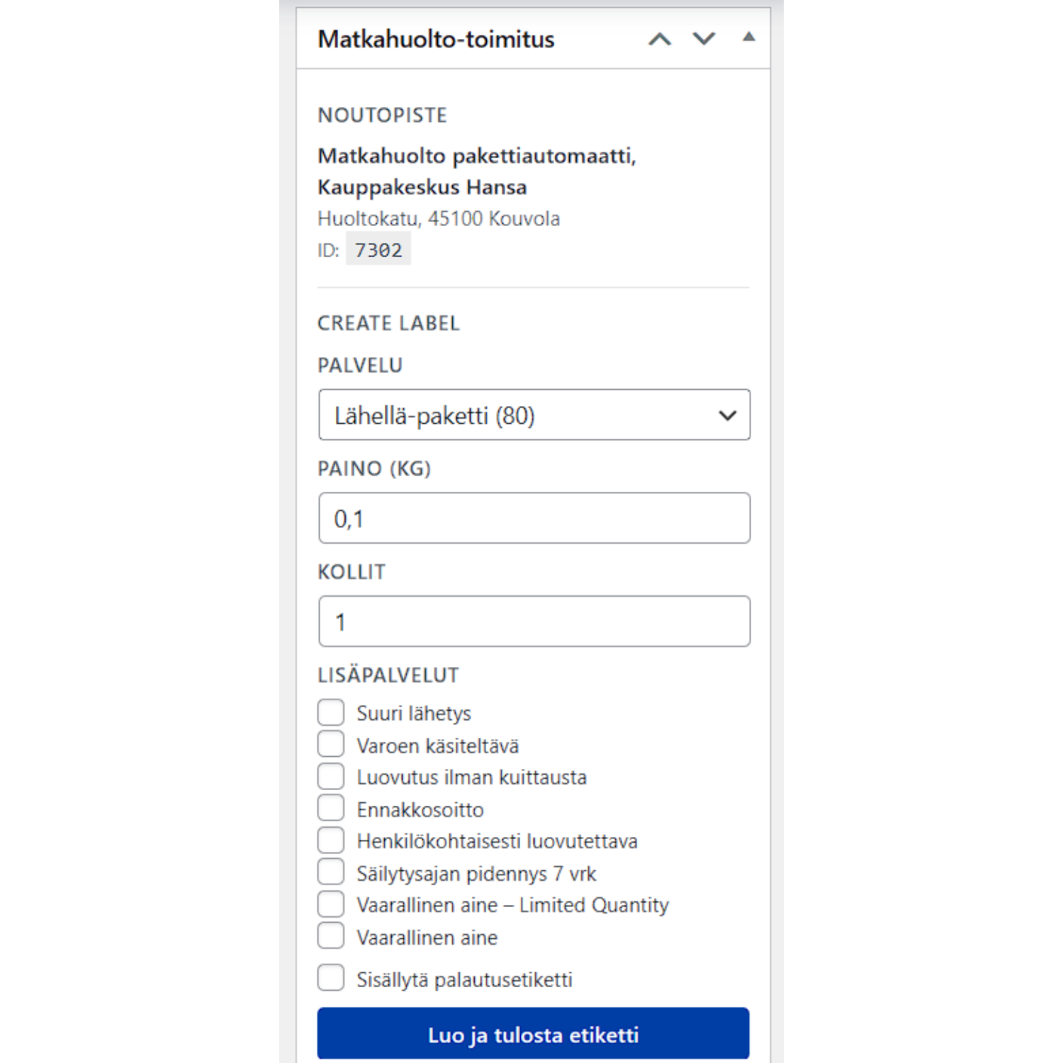 Matkahuolto Woocommerceen - Image 6